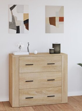 VidaXL Dressoir 80x33x70 cm bewerkt hout sonoma eikenkleurig