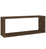 VidaXL Wandschappen kubus 2 st 60x15x23 cm bewerkt hout bruin eiken
