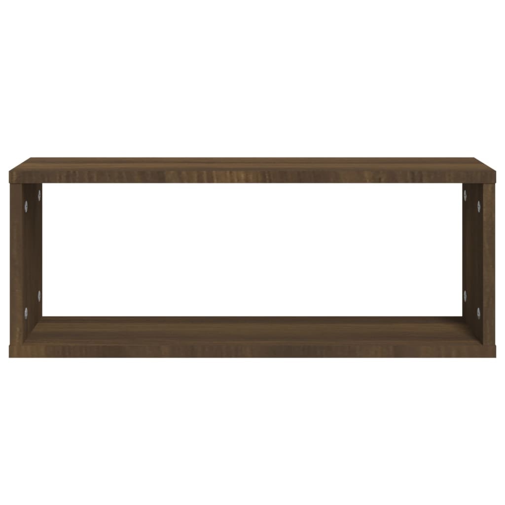 VidaXL Wandschappen kubus 2 st 60x15x23 cm bewerkt hout bruin eiken