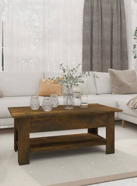VidaXL Salontafel 102x55x42 cm bewerkt hout gerookt eikenkleurig