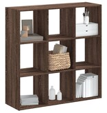 VidaXL Boekenkast 102x32x102 cm bewerkt hout bruin eikenkleur