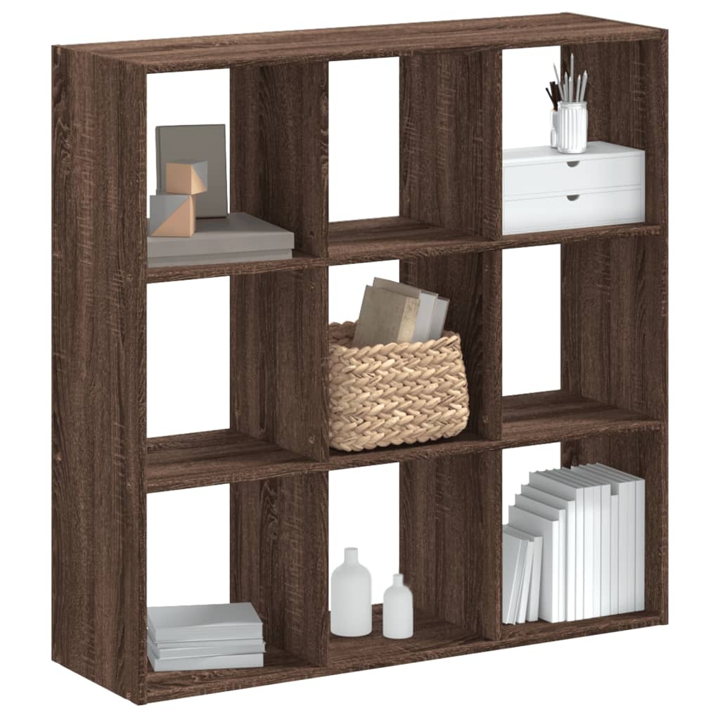 VidaXL Boekenkast 102x32x102 cm bewerkt hout bruin eikenkleur