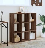 VidaXL Boekenkast 102x32x102 cm bewerkt hout bruin eikenkleur