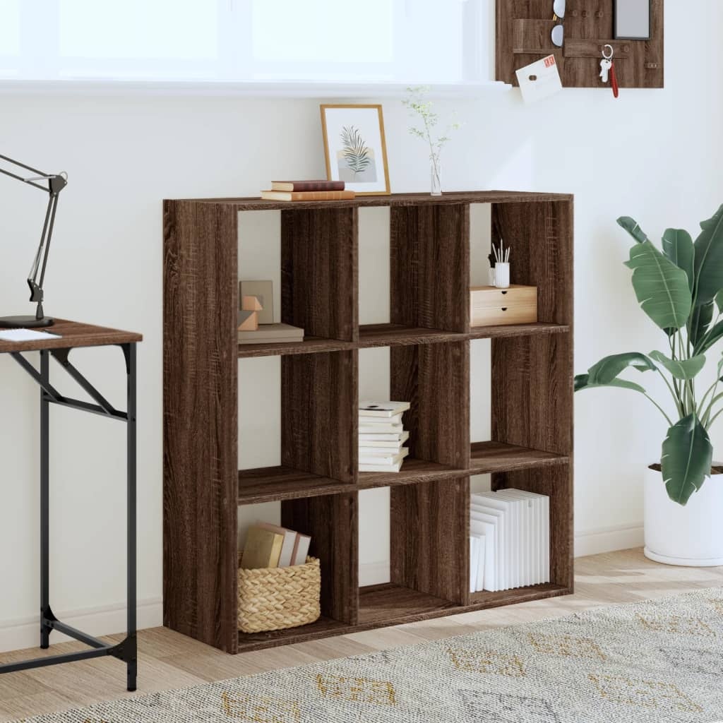VidaXL Boekenkast 102x32x102 cm bewerkt hout bruin eikenkleur