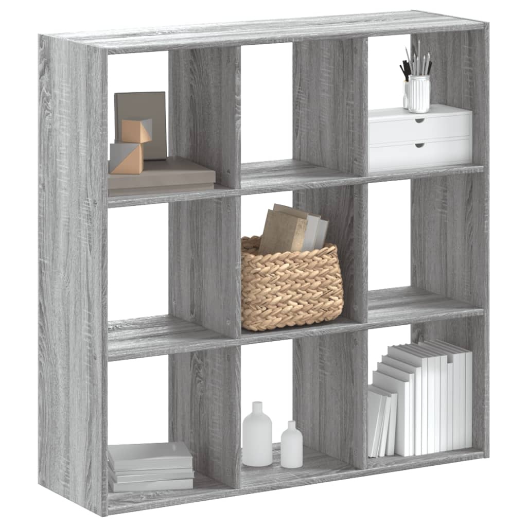 VidaXL Boekenkast 102x32x102 cm bewerkt hout grijs sonoma eikenkleurig
