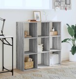 VidaXL Boekenkast 102x32x102 cm bewerkt hout grijs sonoma eikenkleurig