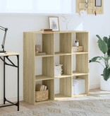 VidaXL Boekenkast 102x32x102 cm bewerkt hout sonoma eikenkleurig