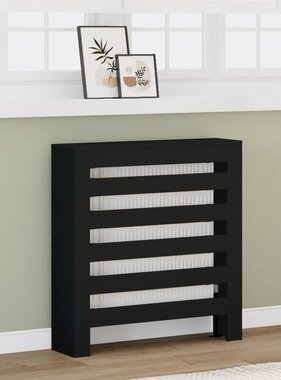 VidaXL Radiatorombouw 78x20x82 cm bewerkt hout zwart