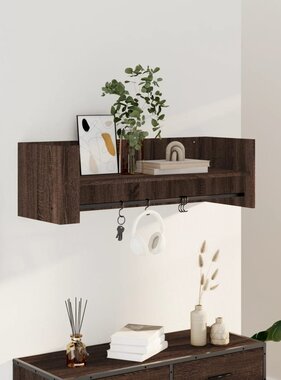 VidaXL Wandschap 100x35x30,5 cm bewerkt hout bruin eikenkleurig