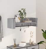 VidaXL Wandschap 100x35x30,5 cm bewerkt hout grijs sonoma eikenkleurig