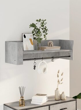 VidaXL Wandschap 100x35x30,5 cm bewerkt hout betongrijs