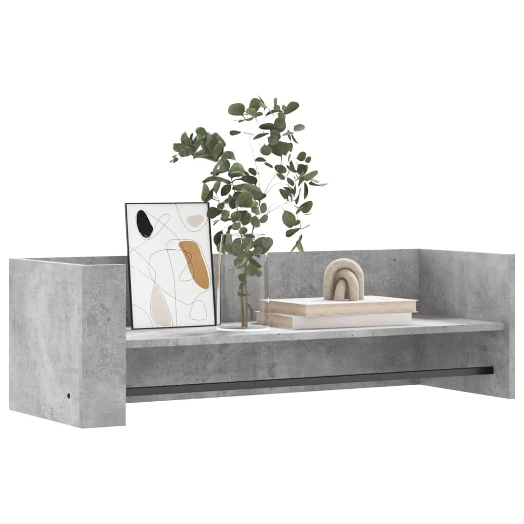 VidaXL Wandschap 100x35x30,5 cm bewerkt hout betongrijs