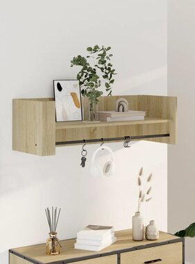VidaXL Wandschap 100x35x30,5 cm bewerkt hout sonoma eikenkleurig