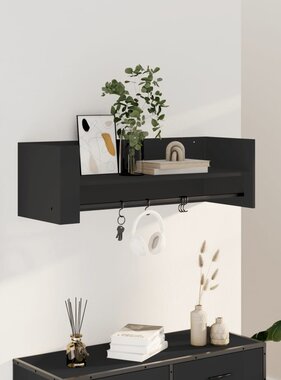 VidaXL Wandschap 100x35x30,5 cm bewerkt hout zwart