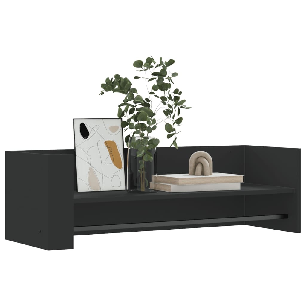 VidaXL Wandschap 100x35x30,5 cm bewerkt hout zwart