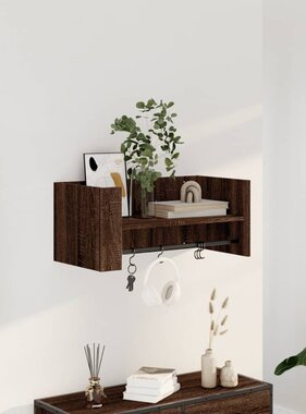 VidaXL Wandschap 70,5x35x30,5 cm bewerkt hout bruin eikenkleurig