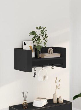 VidaXL Wandschap 70,5x35x30,5 cm bewerkt hout zwart