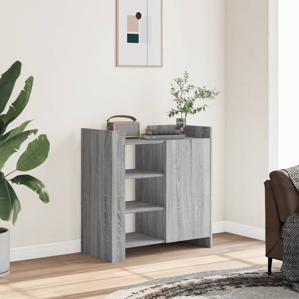 VidaXL Dressoir 73,5x35x75 cm bewerkt hout grijs sonoma eikenkleurig