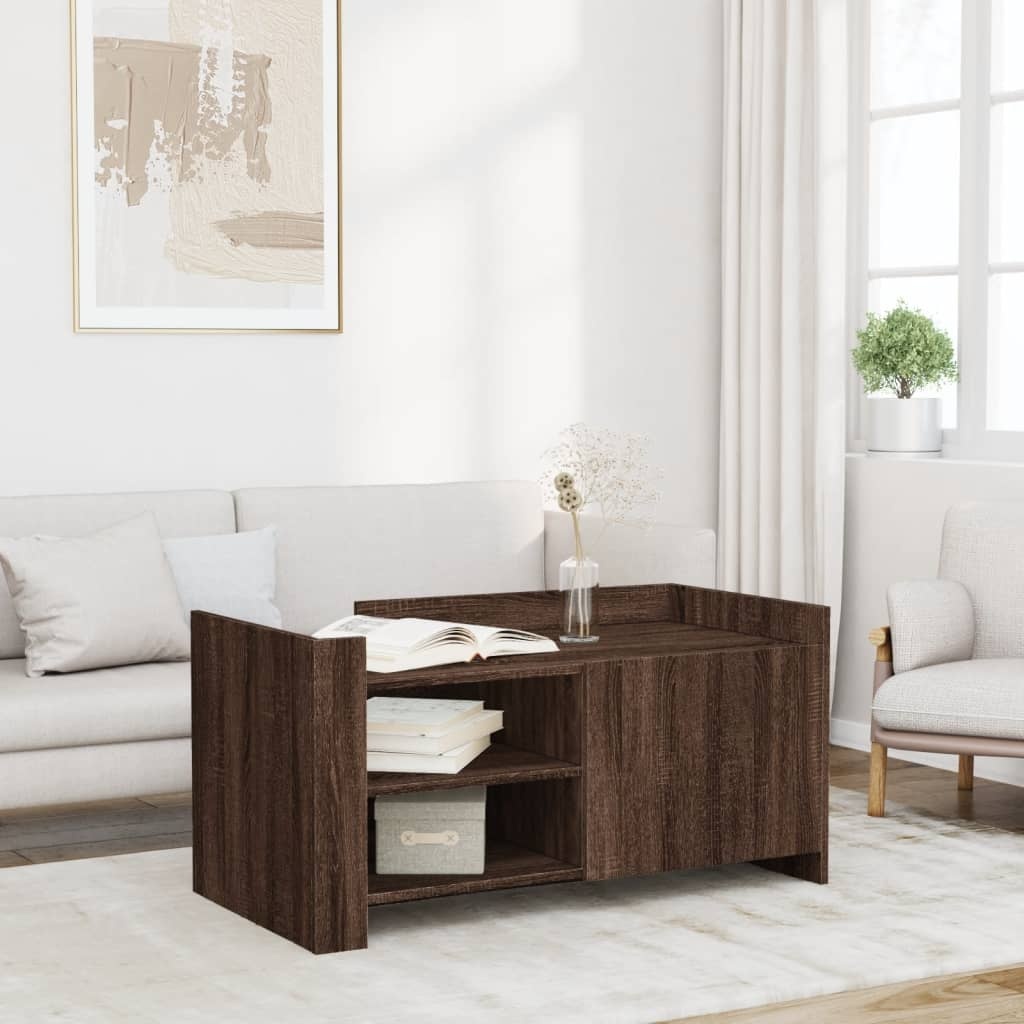 VidaXL Salontafel 100x50x50 cm bewerkt hout bruin eikenkleurig