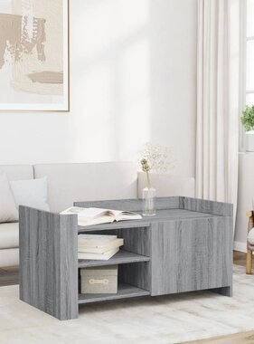 VidaXL Salontafel 100x50x50 cm bewerkt hout grijs sonoma eikenkleur