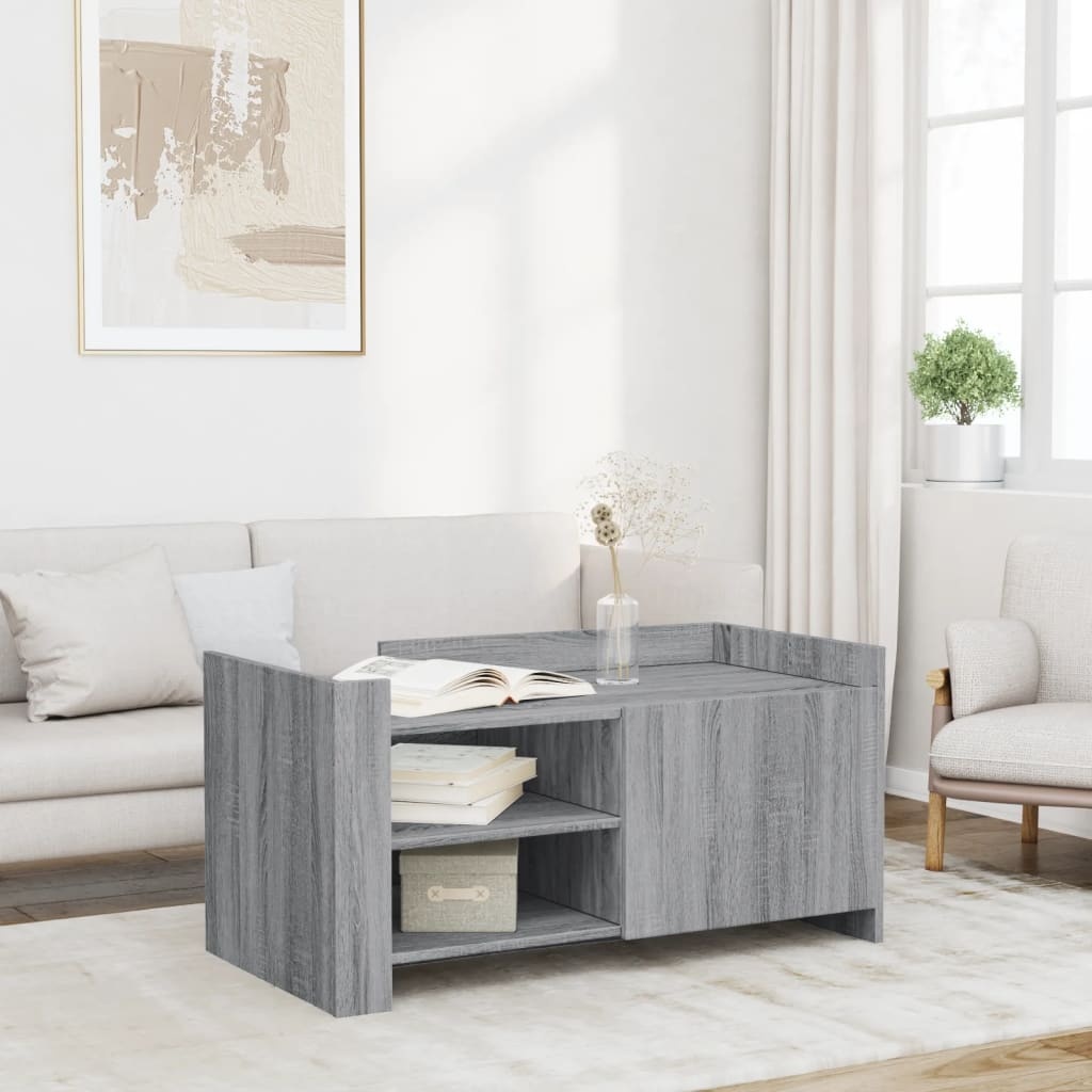 VidaXL Salontafel 100x50x50 cm bewerkt hout grijs sonoma eikenkleur