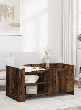 VidaXL Salontafel 100x50x50 cm bewerkt hout gerookt eikenkleurig