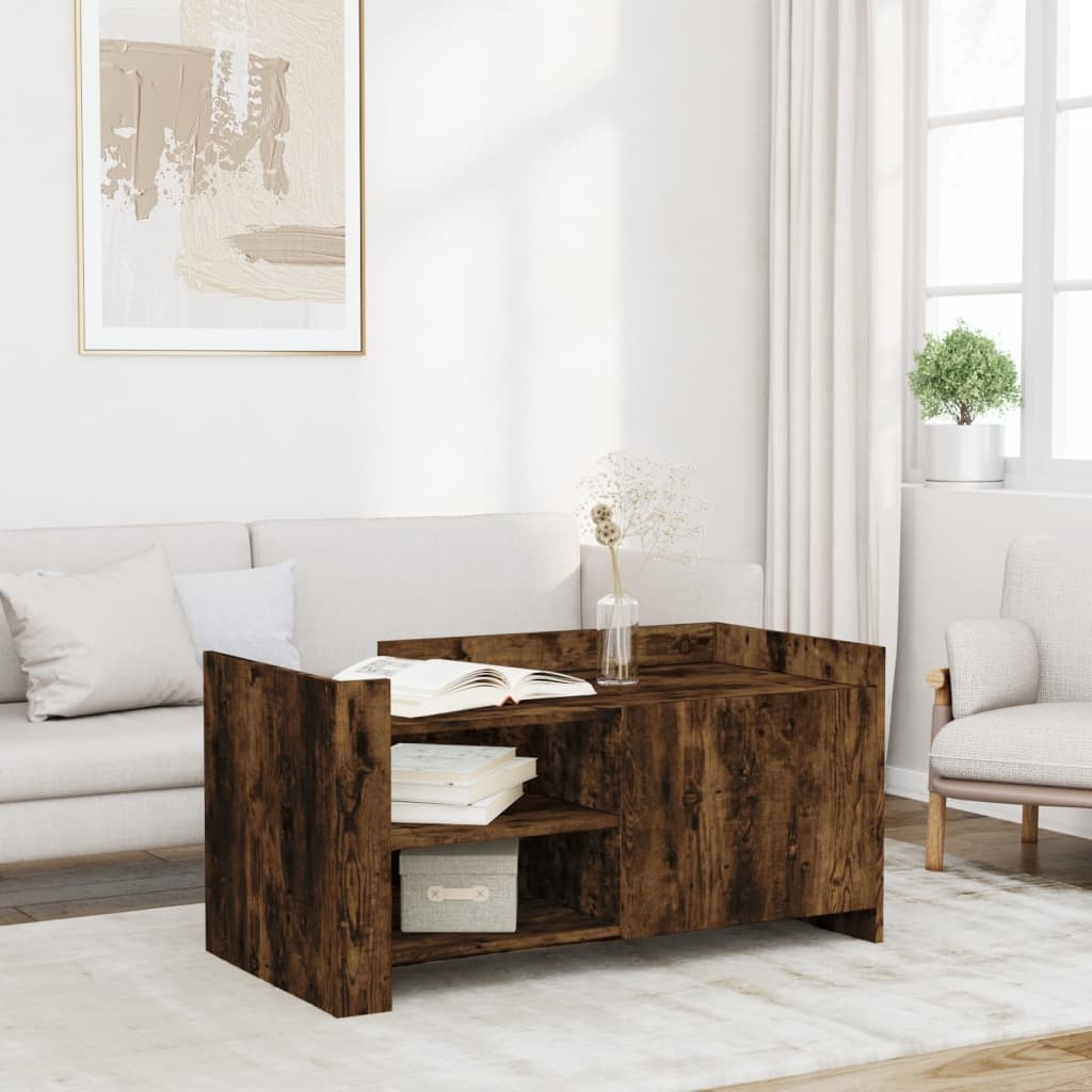 VidaXL Salontafel 100x50x50 cm bewerkt hout gerookt eikenkleurig