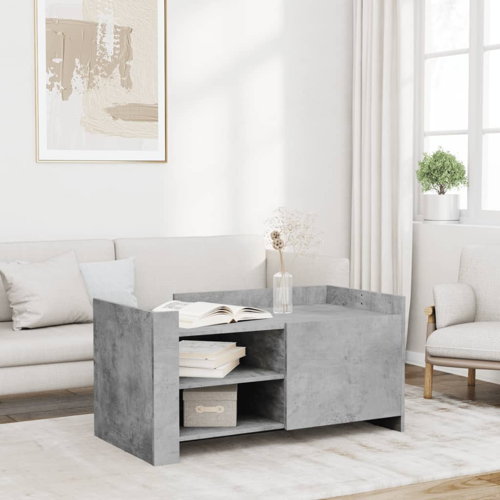 VidaXL Salontafel 100x50x50 cm bewerkt hout betongrijs