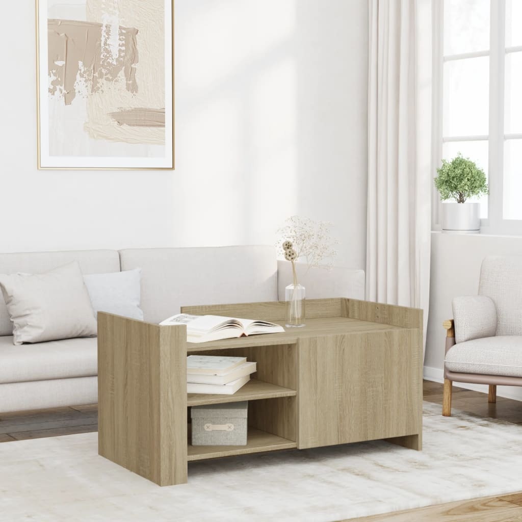 VidaXL Salontafel 100x50x50 cm bewerkt hout sonoma eikenkleurig