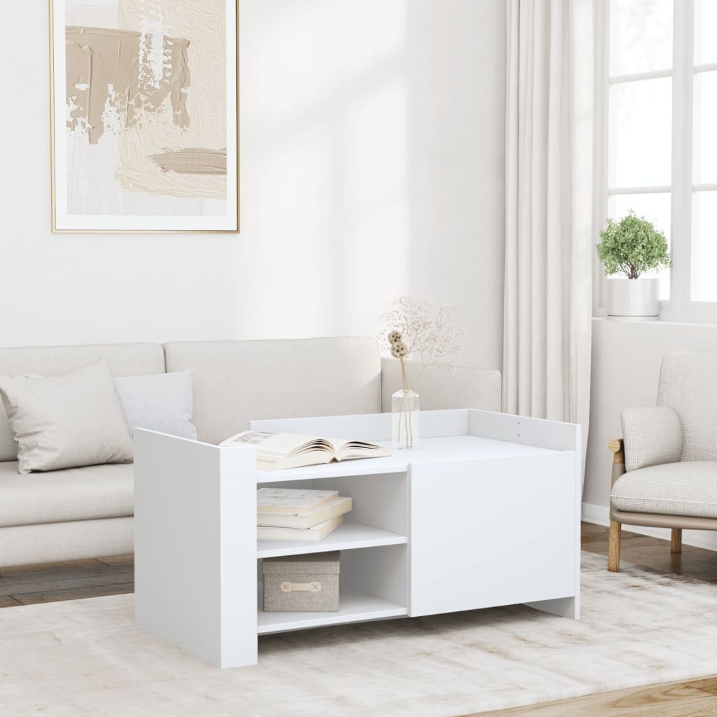 VidaXL Salontafel 100x50x50 cm bewerkt hout wit