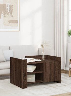 VidaXL Salontafel 80x50x50 cm bewerkt hout bruin eikenkleur
