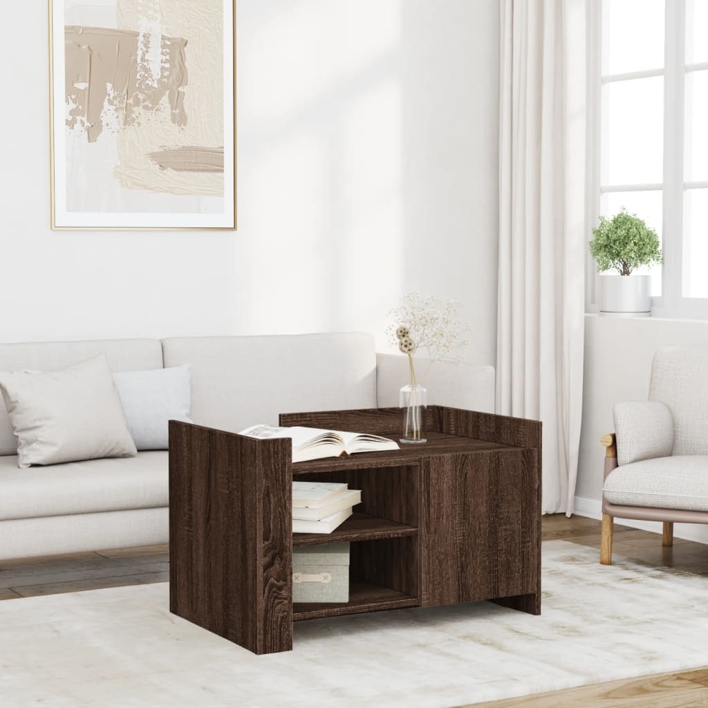VidaXL Salontafel 80x50x50 cm bewerkt hout bruin eikenkleur
