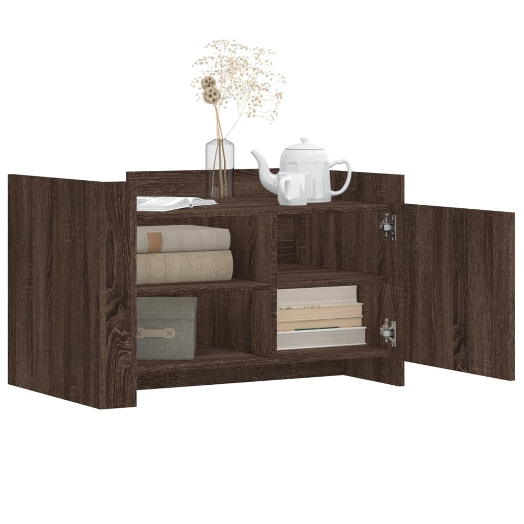 VidaXL Salontafel 80x50x50 cm bewerkt hout bruin eikenkleur