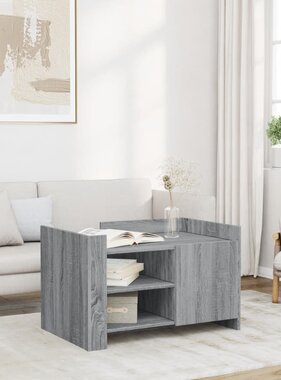 VidaXL Salontafel 80x50x50 cm bewerkt hout grijs sonoma eikenkleur