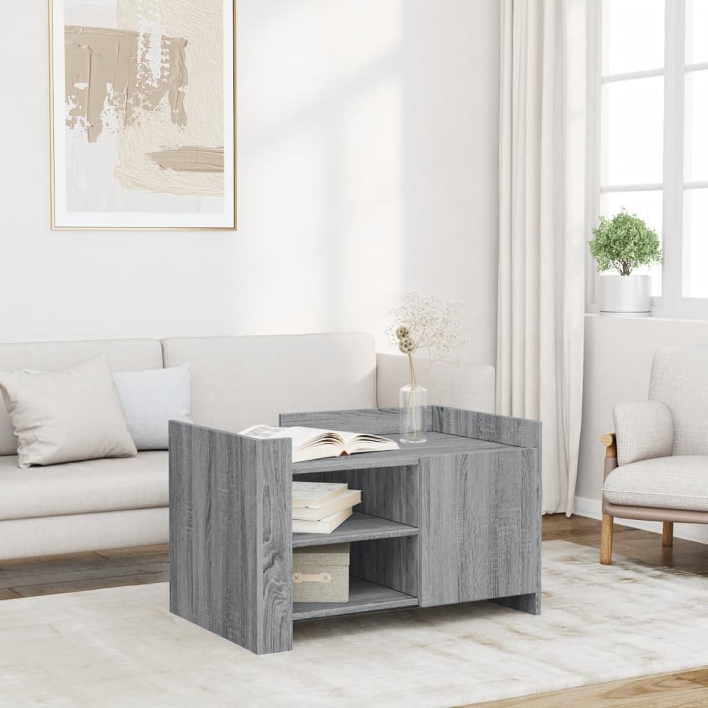 VidaXL Salontafel 80x50x50 cm bewerkt hout grijs sonoma eikenkleur