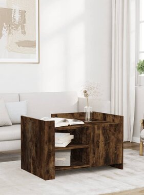 VidaXL Salontafel 80x50x50 cm bewerkt hout gerookt eikenkleurig