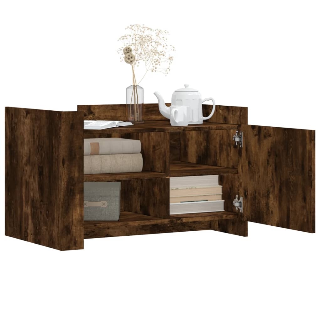 VidaXL Salontafel 80x50x50 cm bewerkt hout gerookt eikenkleurig