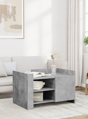 VidaXL Salontafel 80x50x50 cm bewerkt hout betongrijs