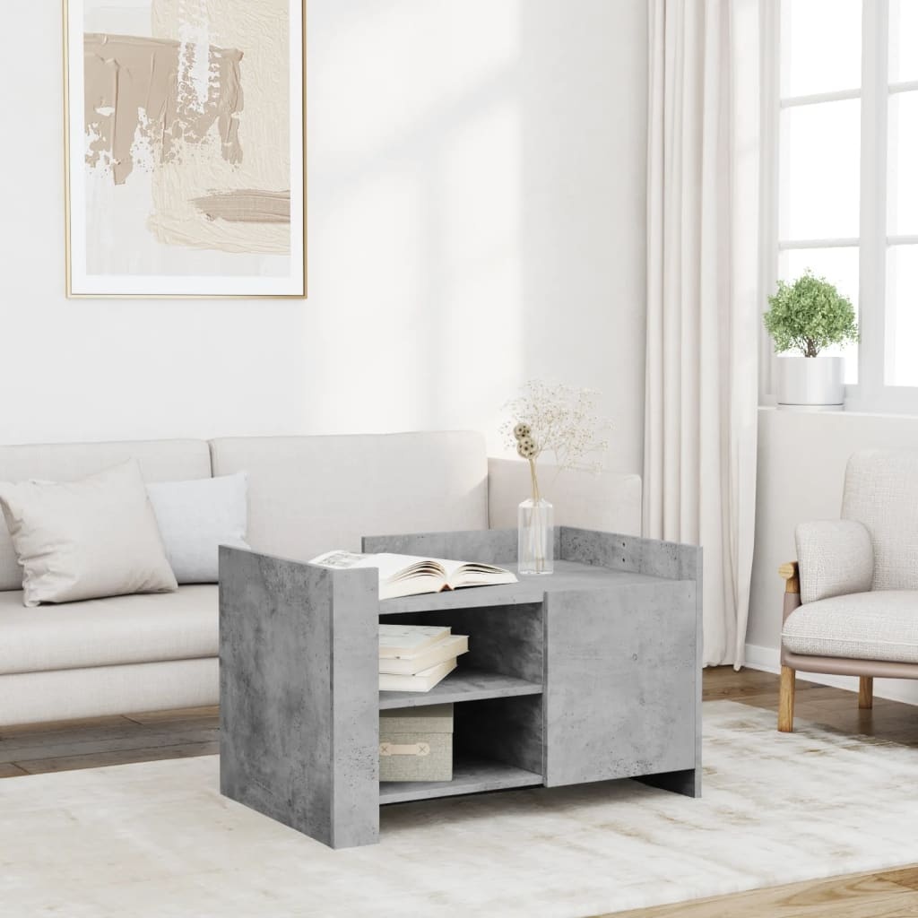 VidaXL Salontafel 80x50x50 cm bewerkt hout betongrijs
