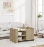VidaXL Salontafel 80x50x50 cm bewerkt hout sonoma eikenkleurig
