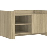 VidaXL Salontafel 80x50x50 cm bewerkt hout sonoma eikenkleurig