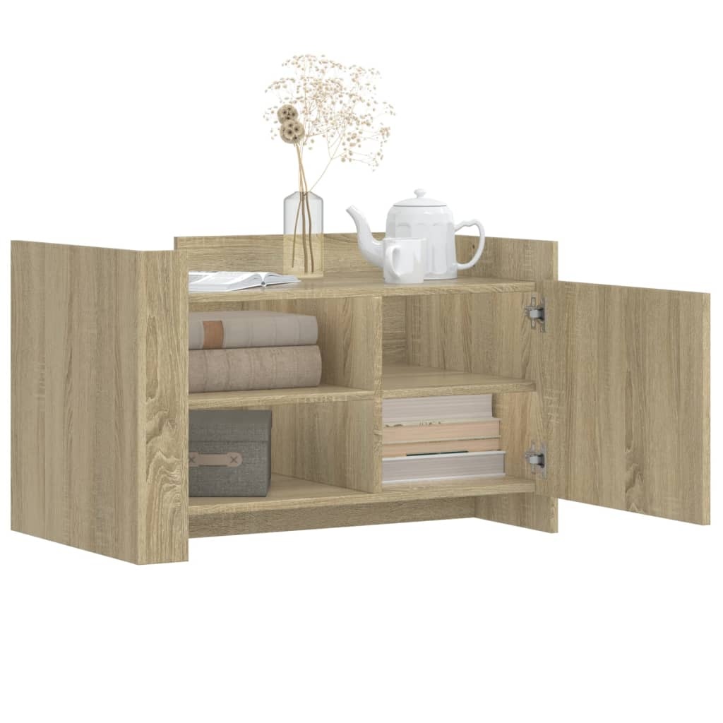 VidaXL Salontafel 80x50x50 cm bewerkt hout sonoma eikenkleurig
