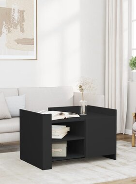 VidaXL Salontafel 80x50x50 cm bewerkt hout zwart