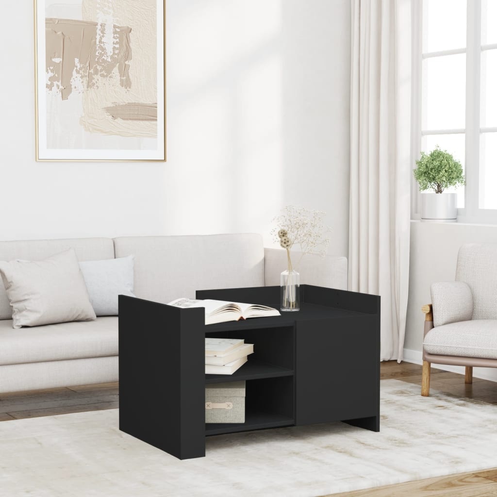 VidaXL Salontafel 80x50x50 cm bewerkt hout zwart