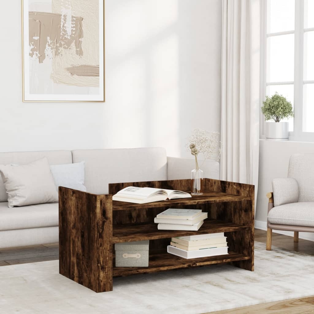VidaXL Salontafel 100x50x50 cm bewerkt hout gerookt eikenkleurig