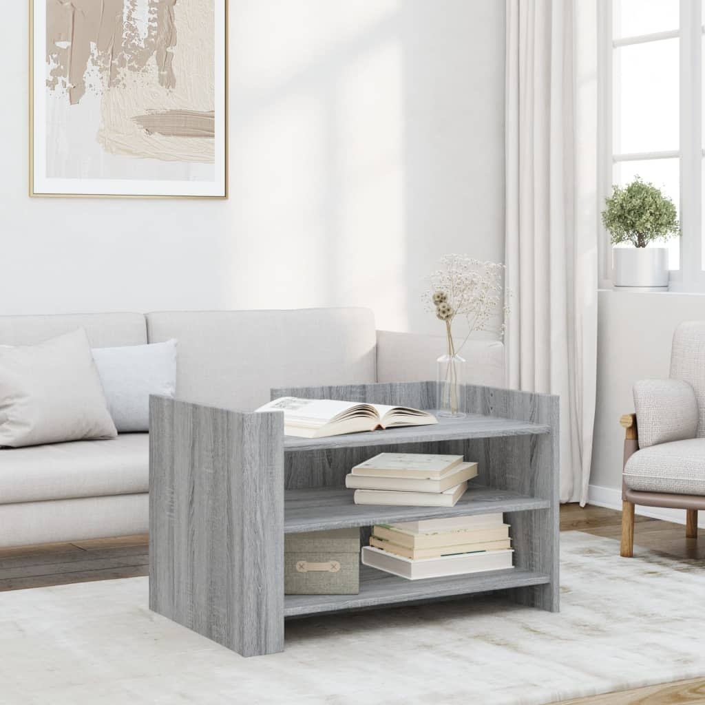VidaXL Salontafel 80x50x50 cm bewerkt hout grijs sonoma eikenkleur