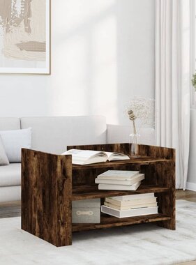 VidaXL Salontafel 80x50x50 cm bewerkt hout gerookt eikenkleurig