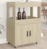 VidaXL Drankkar 60x39,5x89 cm bewerkt hout sonoma eikenkleurig