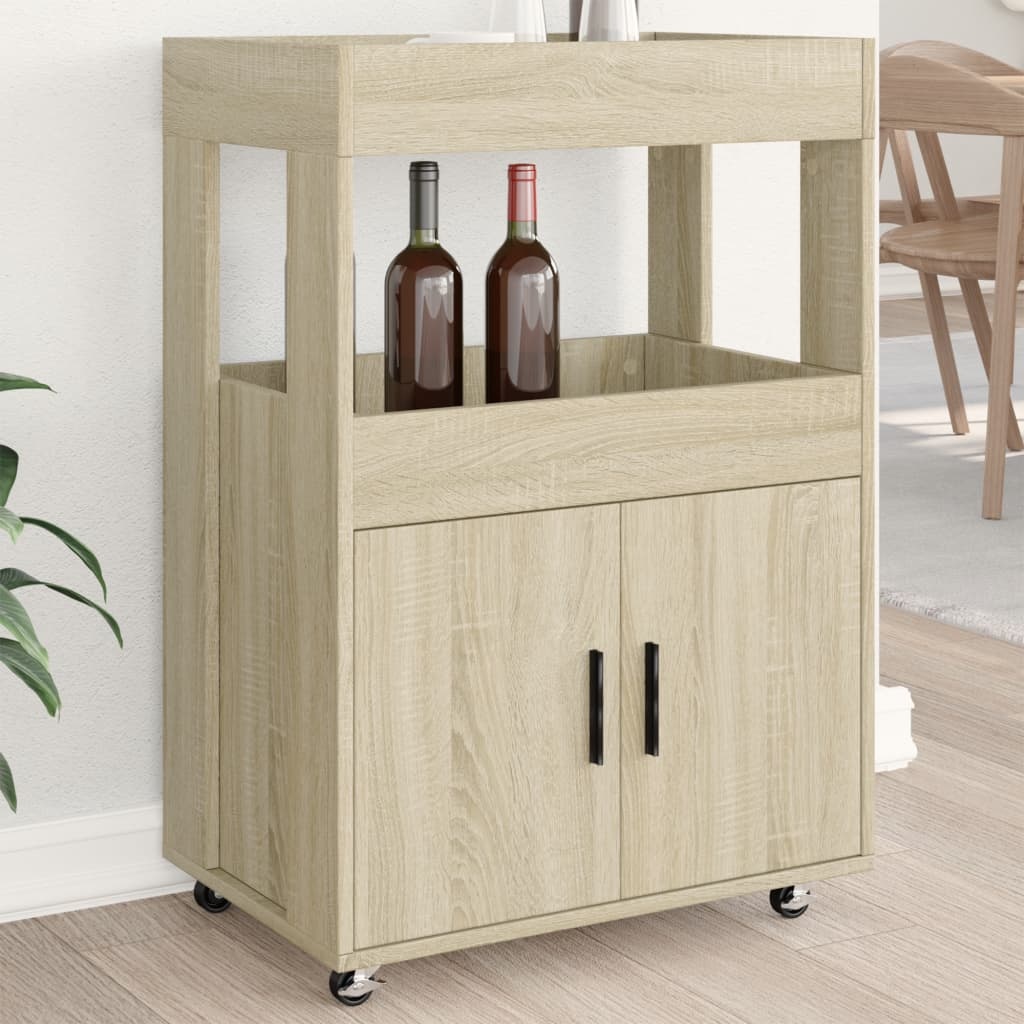 VidaXL Drankkar 60x39,5x89 cm bewerkt hout sonoma eikenkleurig