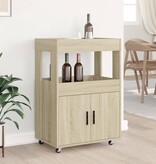 VidaXL Drankkar 60x39,5x89 cm bewerkt hout sonoma eikenkleurig